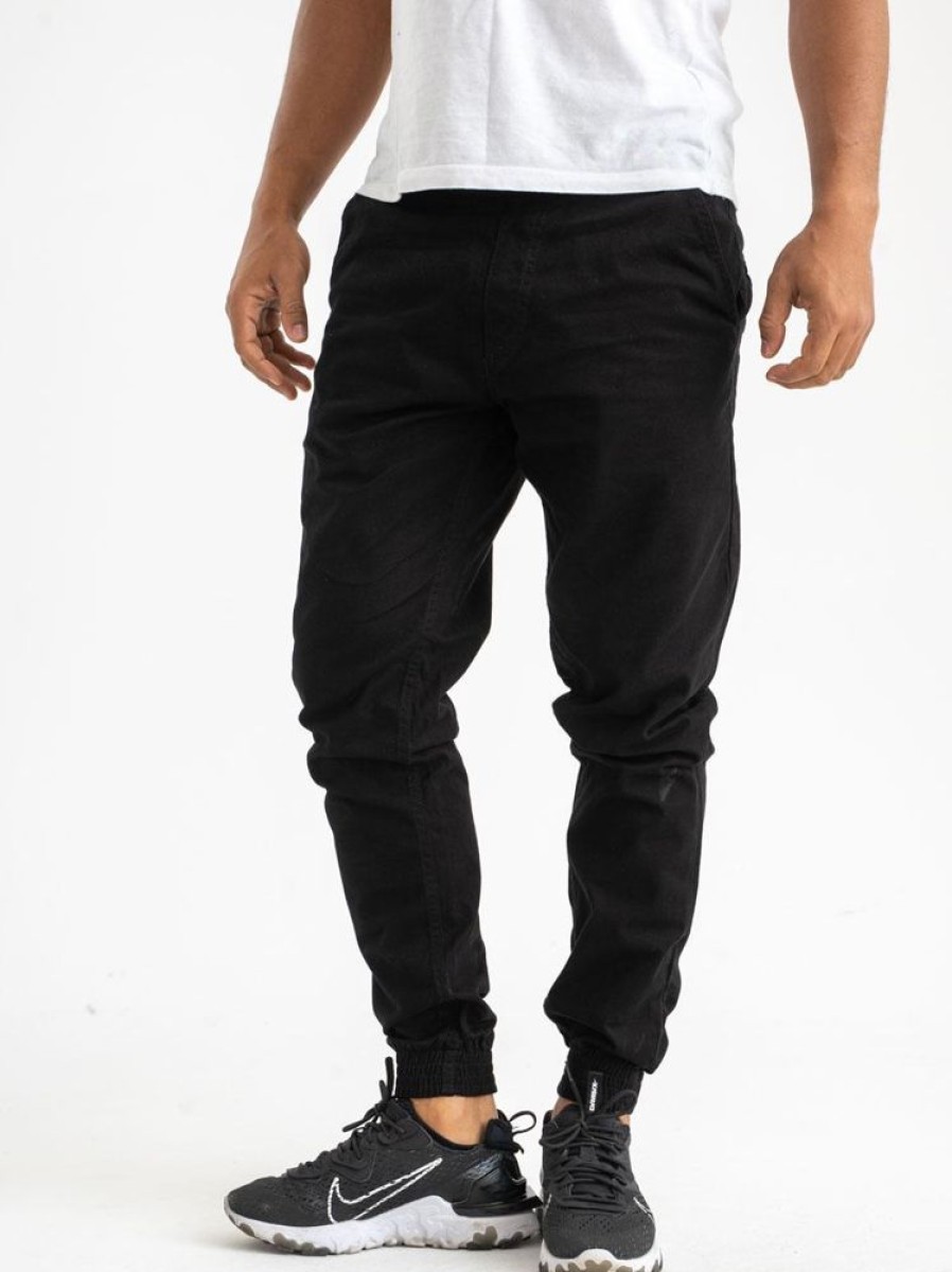 Spodnie Smoke Story Group | Spodnie Jeansowe Jogger Czarne Small Logo