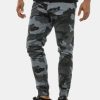 Spodnie Smoke Story Group | Spodnie Materialowe Ze Sciagaczem Jogger Slim Szare Camo Classic