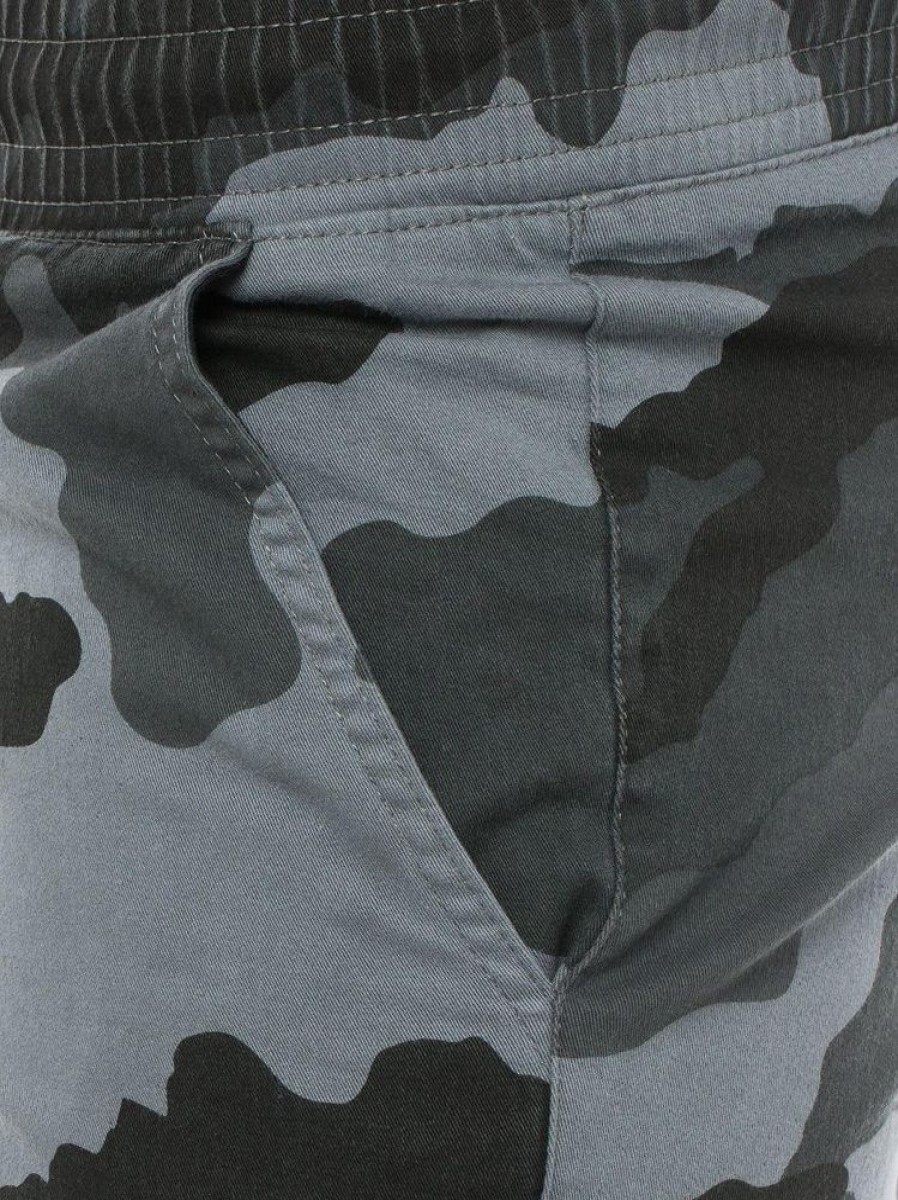 Spodnie Smoke Story Group | Spodnie Materialowe Ze Sciagaczem Jogger Slim Szare Camo Classic