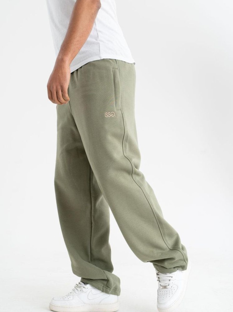 Spodnie Smoke Story Group | Spodnie Dresowe Baggy Classic Logo Khaki