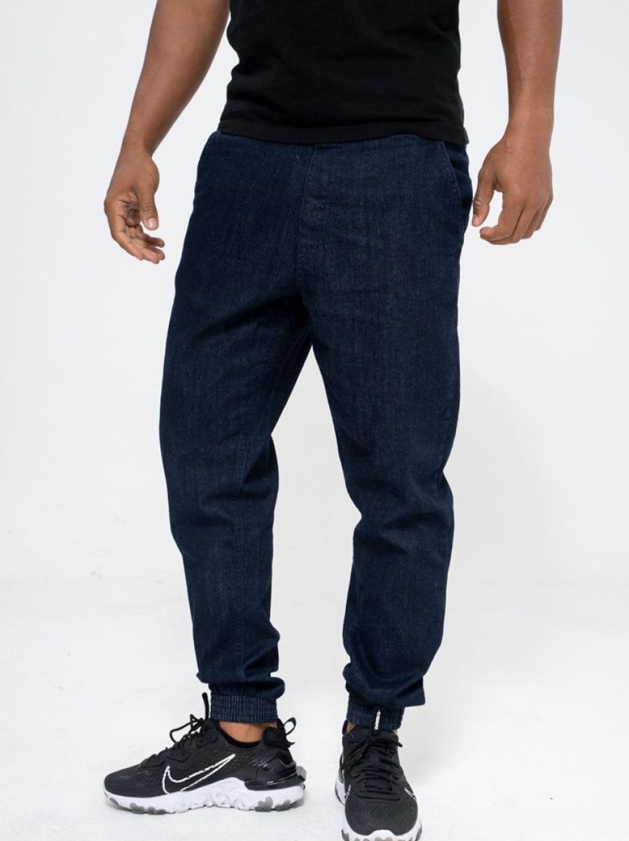 Spodnie Smoke Story Group | Spodnie Jeansowe Jogger Slim Ciemne Niebieskie Skin