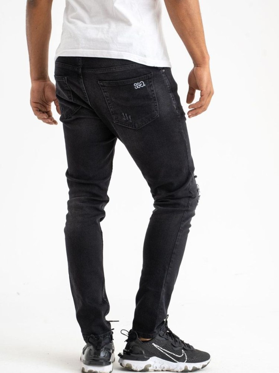 Spodnie Smoke Story Group | Spodnie Jeansowe Skinny Ssg Basic Czarne