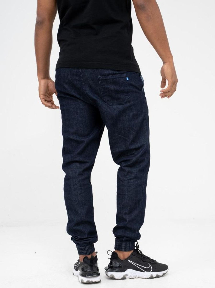 Spodnie Smoke Story Group | Spodnie Jeansowe Jogger Ze Sciagaczem Classic One Pocket Ciemne Niebieskie